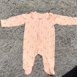 Charming Pink Cherry Blossom Kids Footie